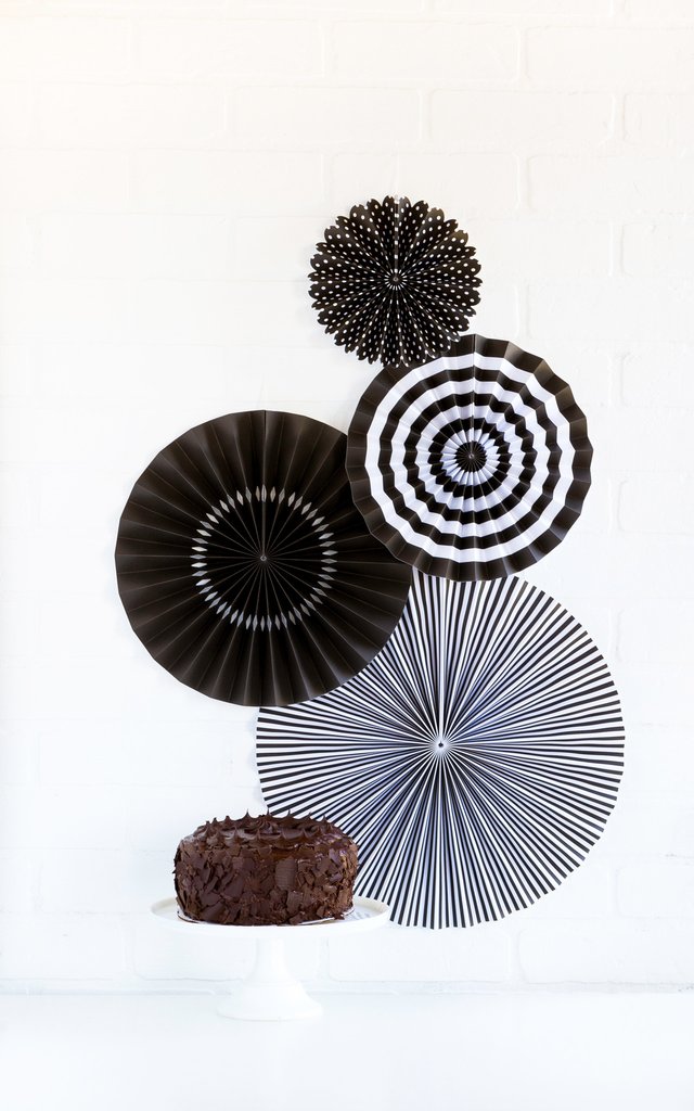 Paper Love Black Onyx Party Paper Fans