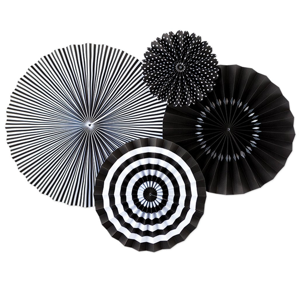 Paper Love Black Onyx Party Paper Fans