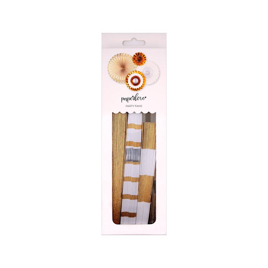 Paper Love Gold Party Paper Fans