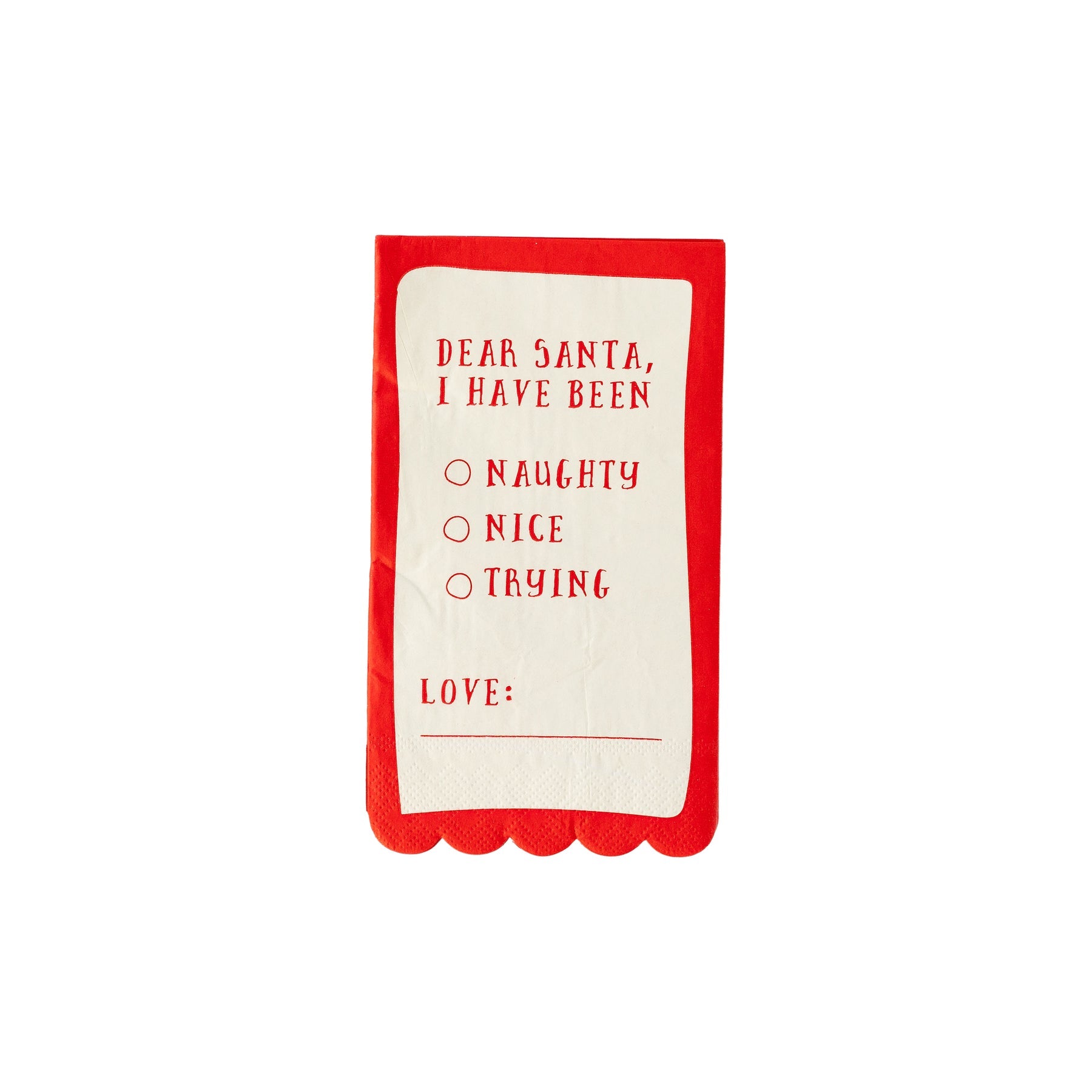 SHAPED DEAR SANTA GUEST NAPKIN