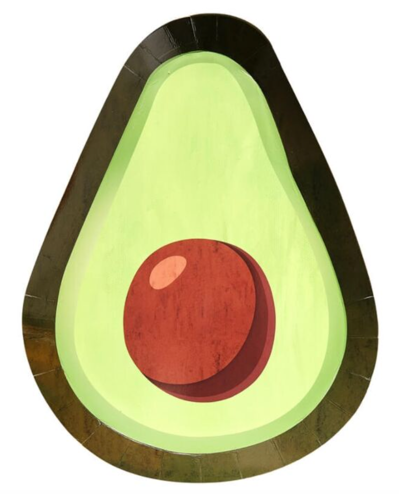 Avocado Shaped Paper Large Plates (8)