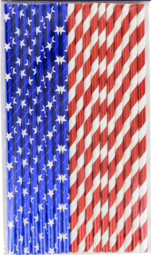 Recyclable Patriotic Paper Straws (15)