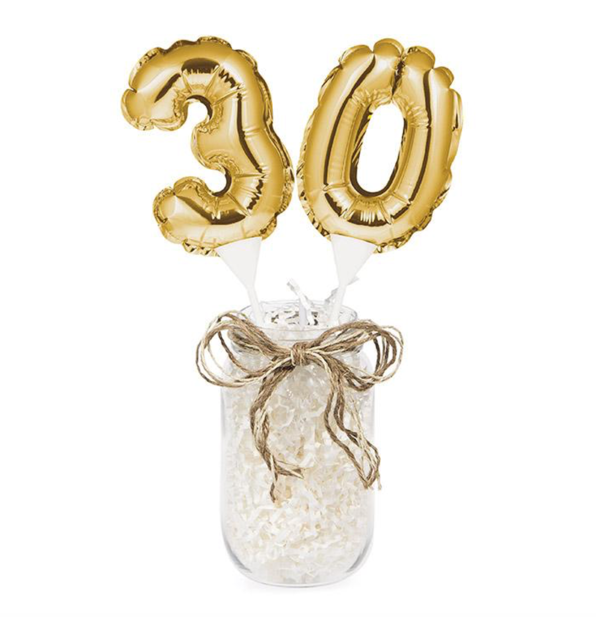 Gold Number 30 Cake Topper Balloon