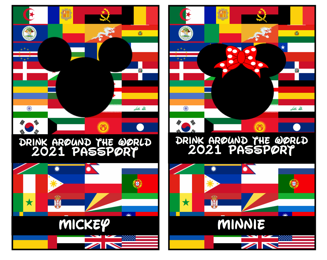 Epcot Inspired Drink Around the World Passport 2021 Lanyard (Personalize Name!)