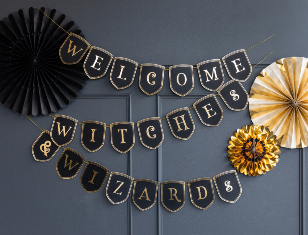 Welcome Witches & Wizards Banner with Gold Foil