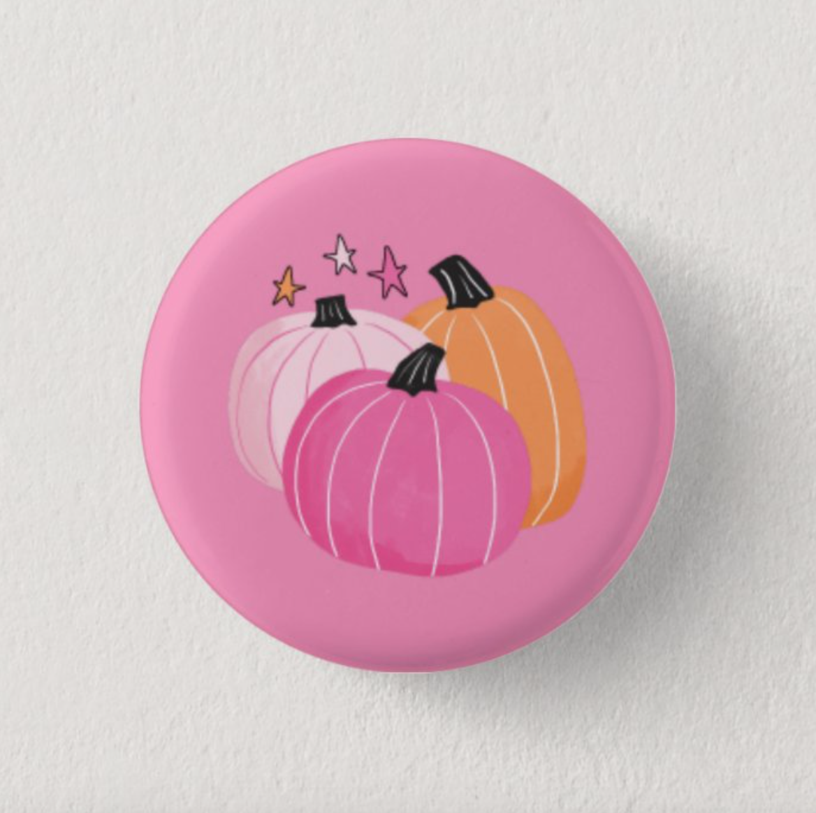 Pink Pumpkins Halloween 1" Inch Pin