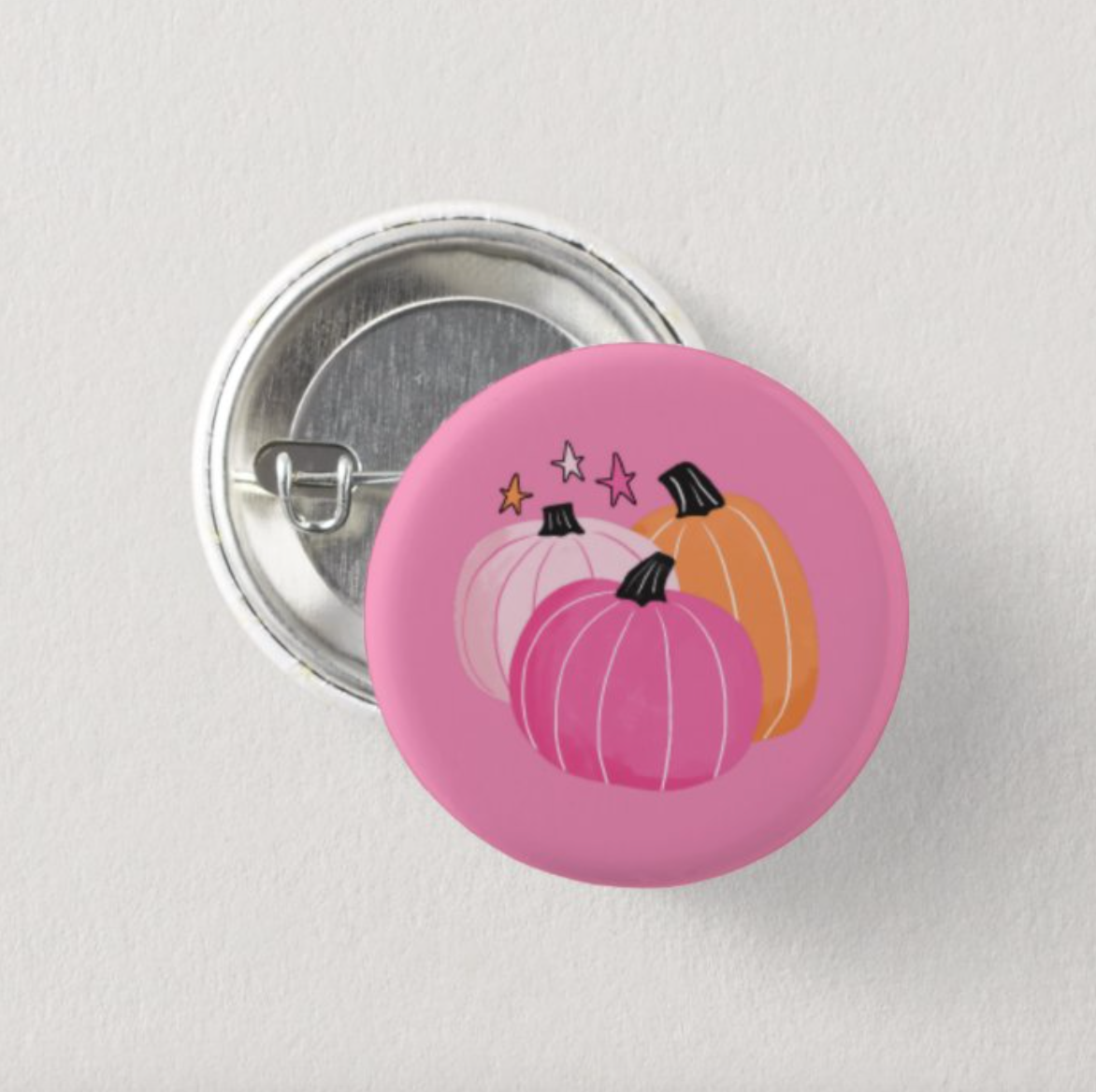 Pink Pumpkins Halloween 1" Inch Pin