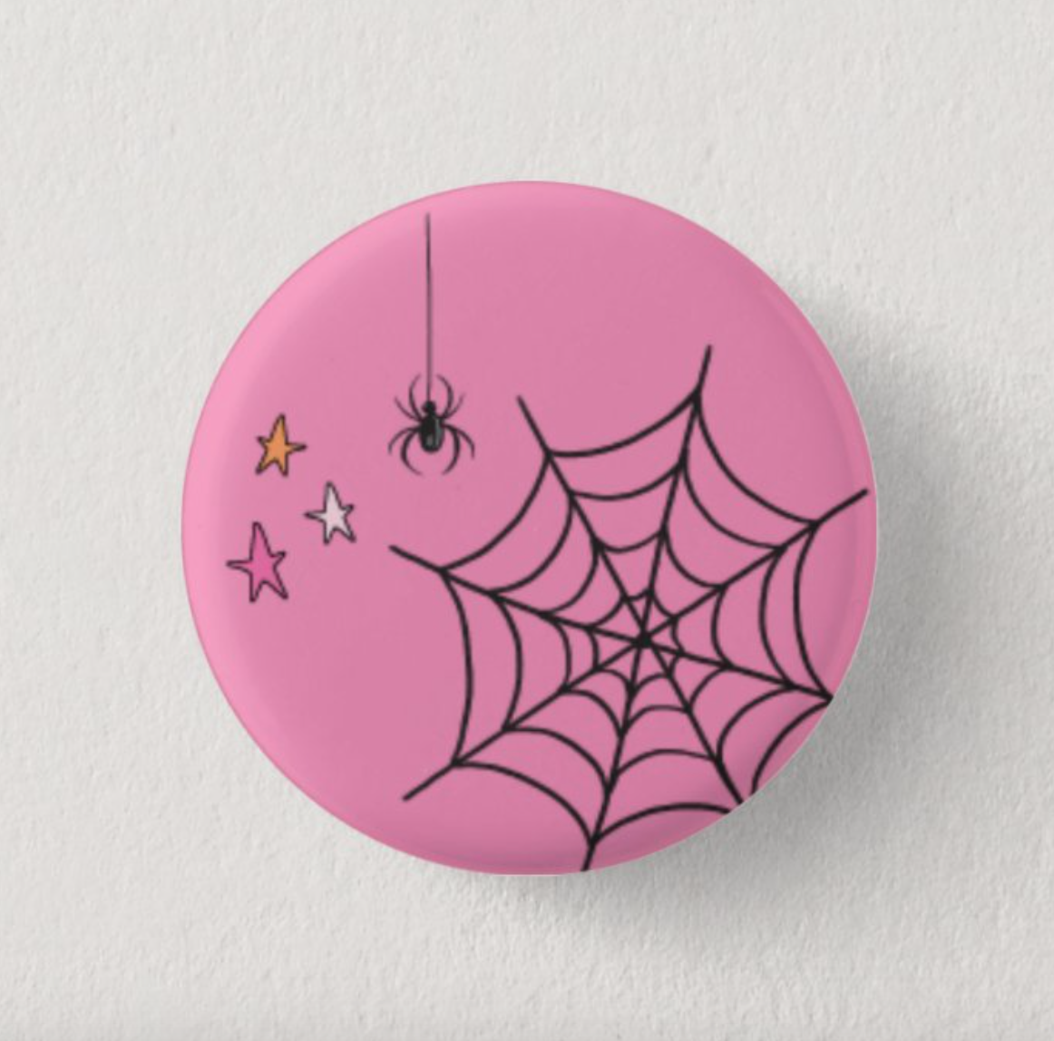 Pink Spider Halloween 1" Inch Pin