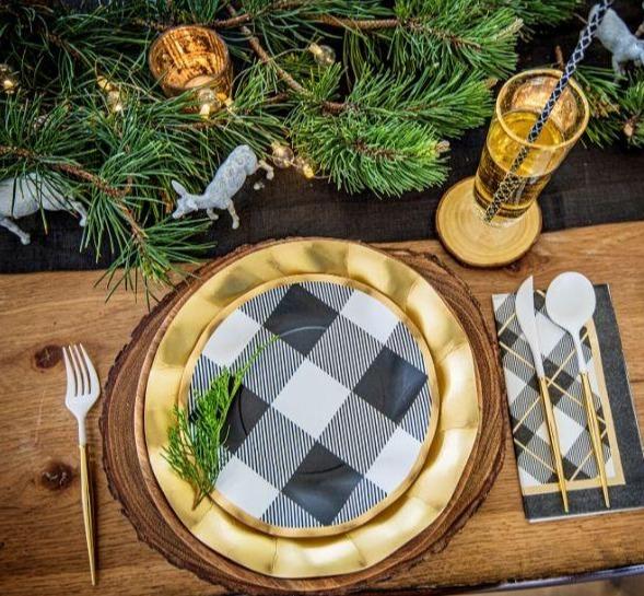 Gold Bella Plastic Cutlery (Dishwasher Safe), Service for 8
