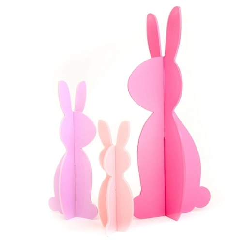 Pink/Lavender Acrylic Bunnies Set of 3