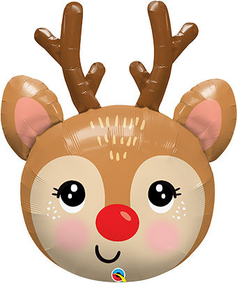 Red-Nose Reindeer Head 35" Balloon