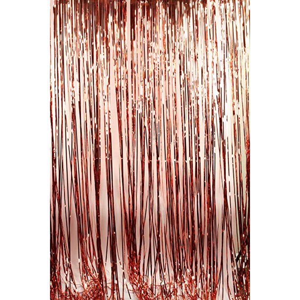 Rose Gold Foil Fringe Curtain Backdrop