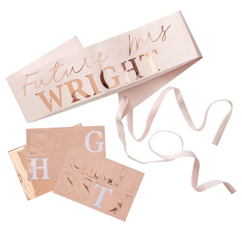 Personalised Rose Gold Bachelorette Party Bride To Be Sash