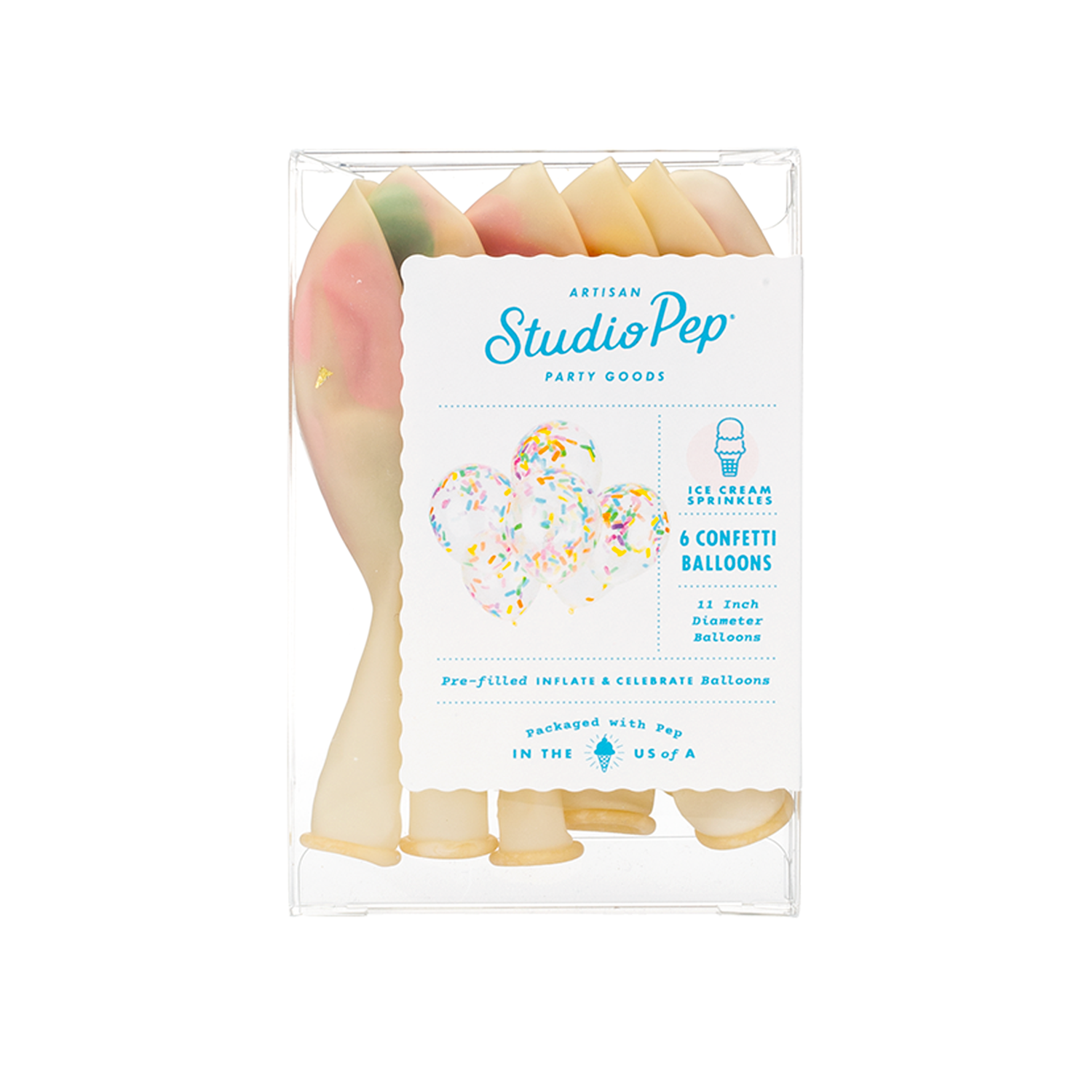 Ice Cream Sprinkles Confetti Balloons (Pack of 6)