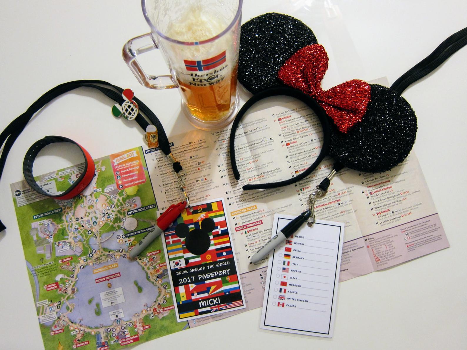 Epcot Inspired Drink Around the World Passport 2021 Lanyard (Personalize Name!)