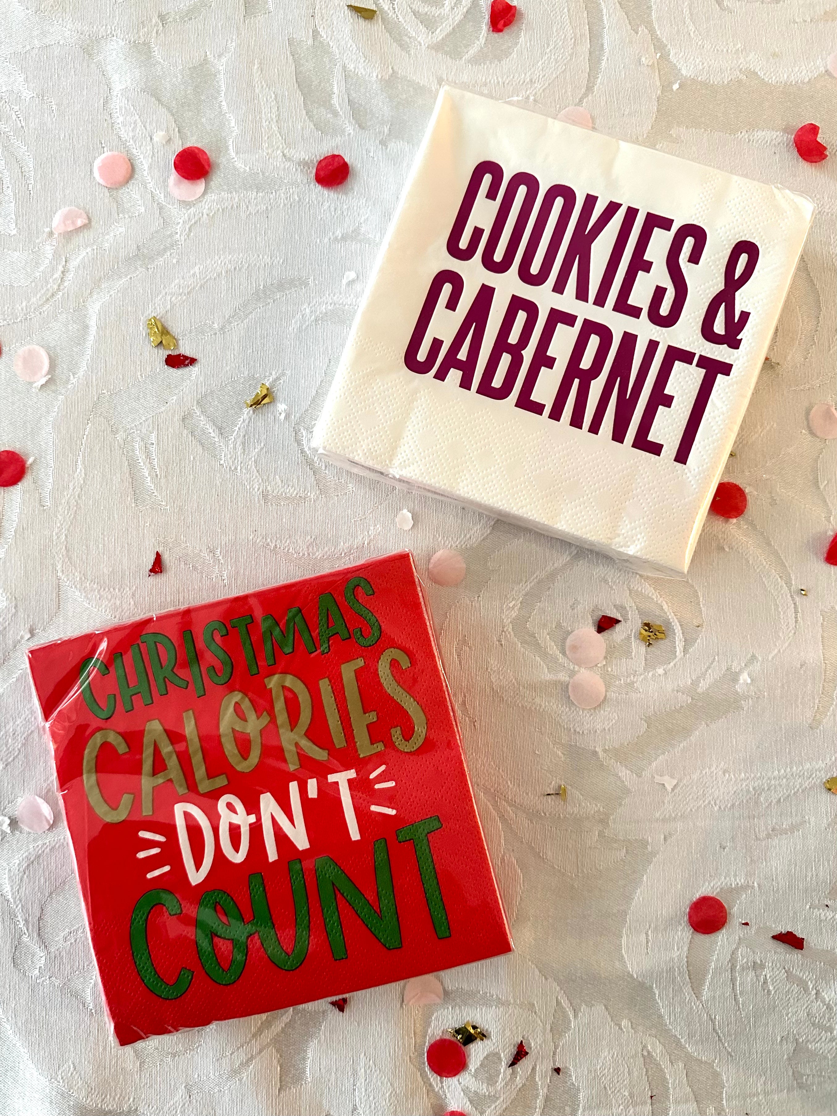 3 ply Cocktail Napkins 20ct | Christmas Calories Don't Count