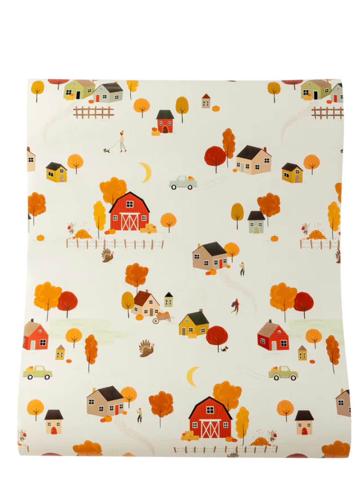 THP924 - Harvest Fall Scene Paper Table Runner