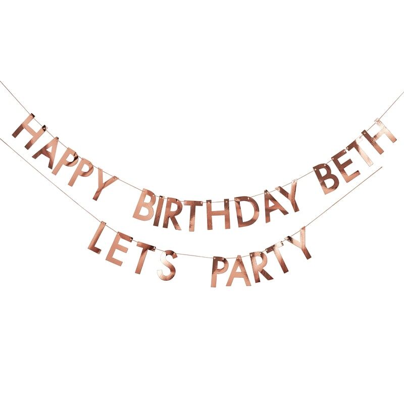 Rose Gold Personalisable Banner