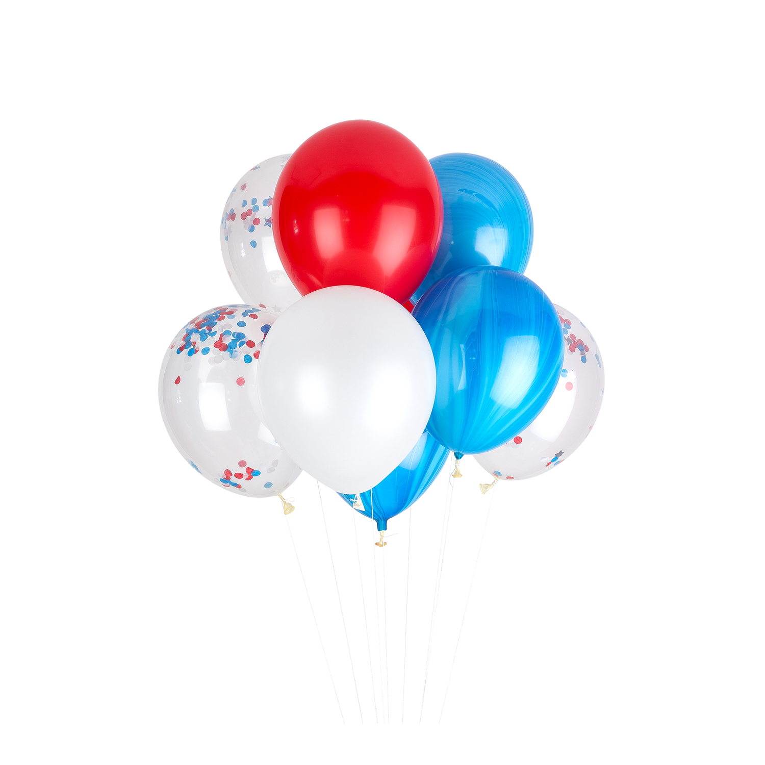 4th of July Patriotic Confetti Balloons (Pack of 12)