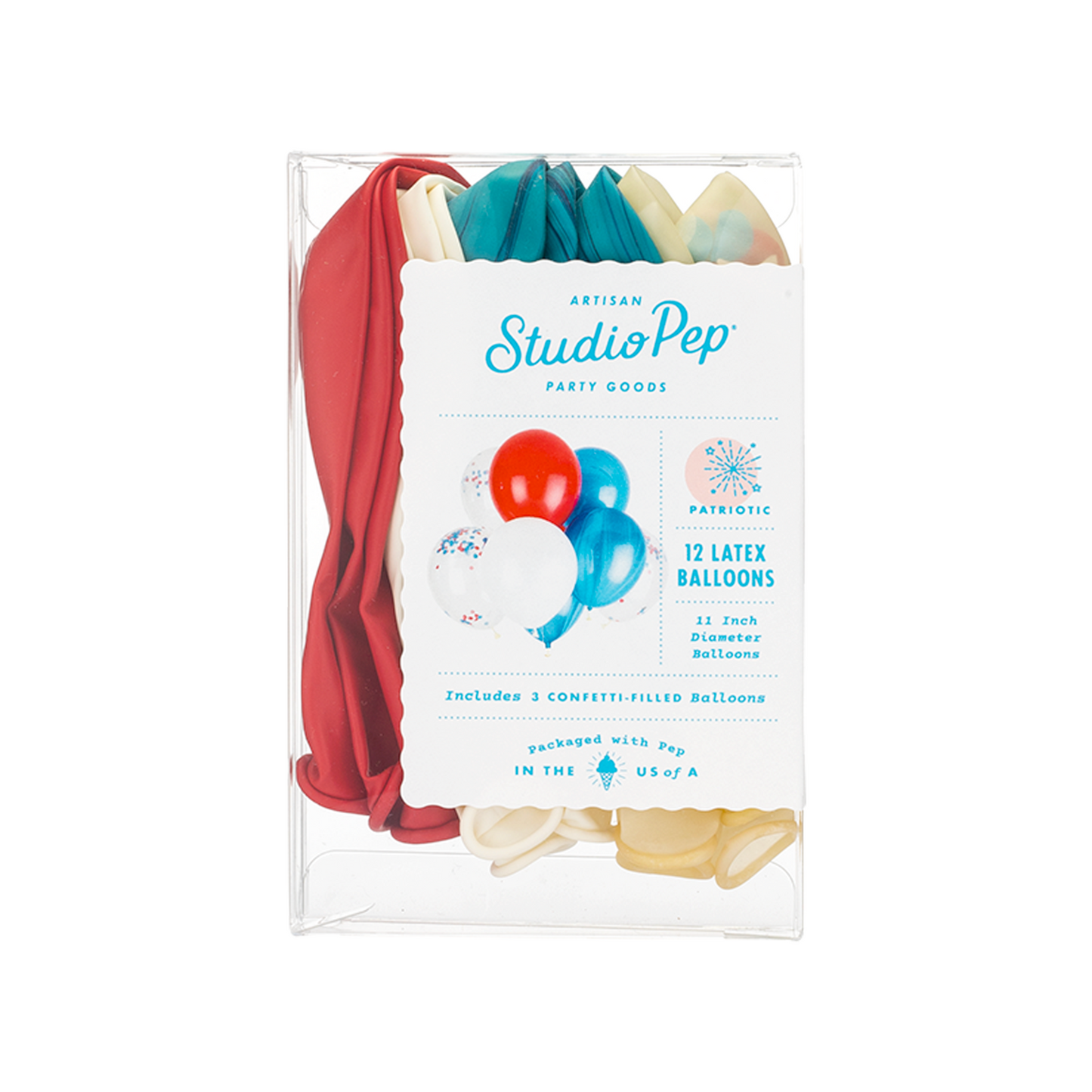 4th of July Patriotic Confetti Balloons (Pack of 12)