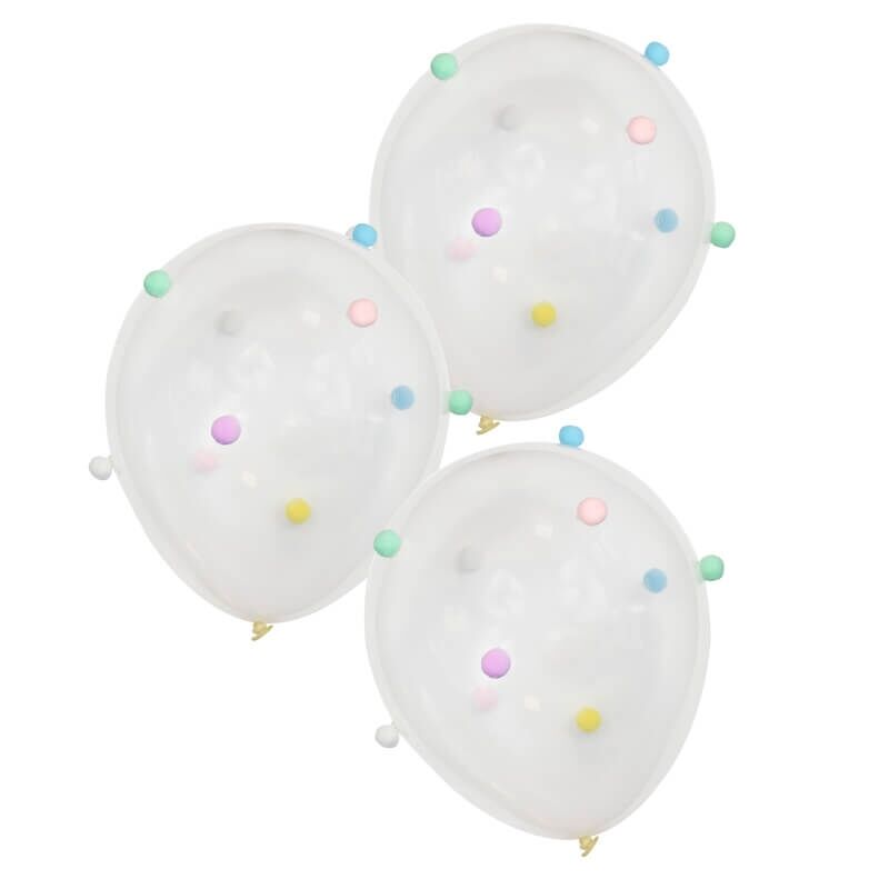 Pastel Pom Pom Balloons (5)