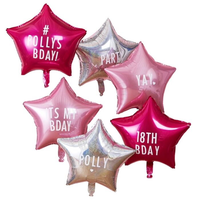 Personalisable Star Party Balloons with Stickers