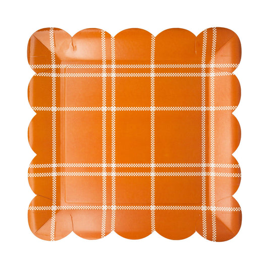 Rust Windowpane 10" Paper Plate