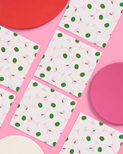 Martini Napkins - 25 paper napkins, birthday bachelorette party
