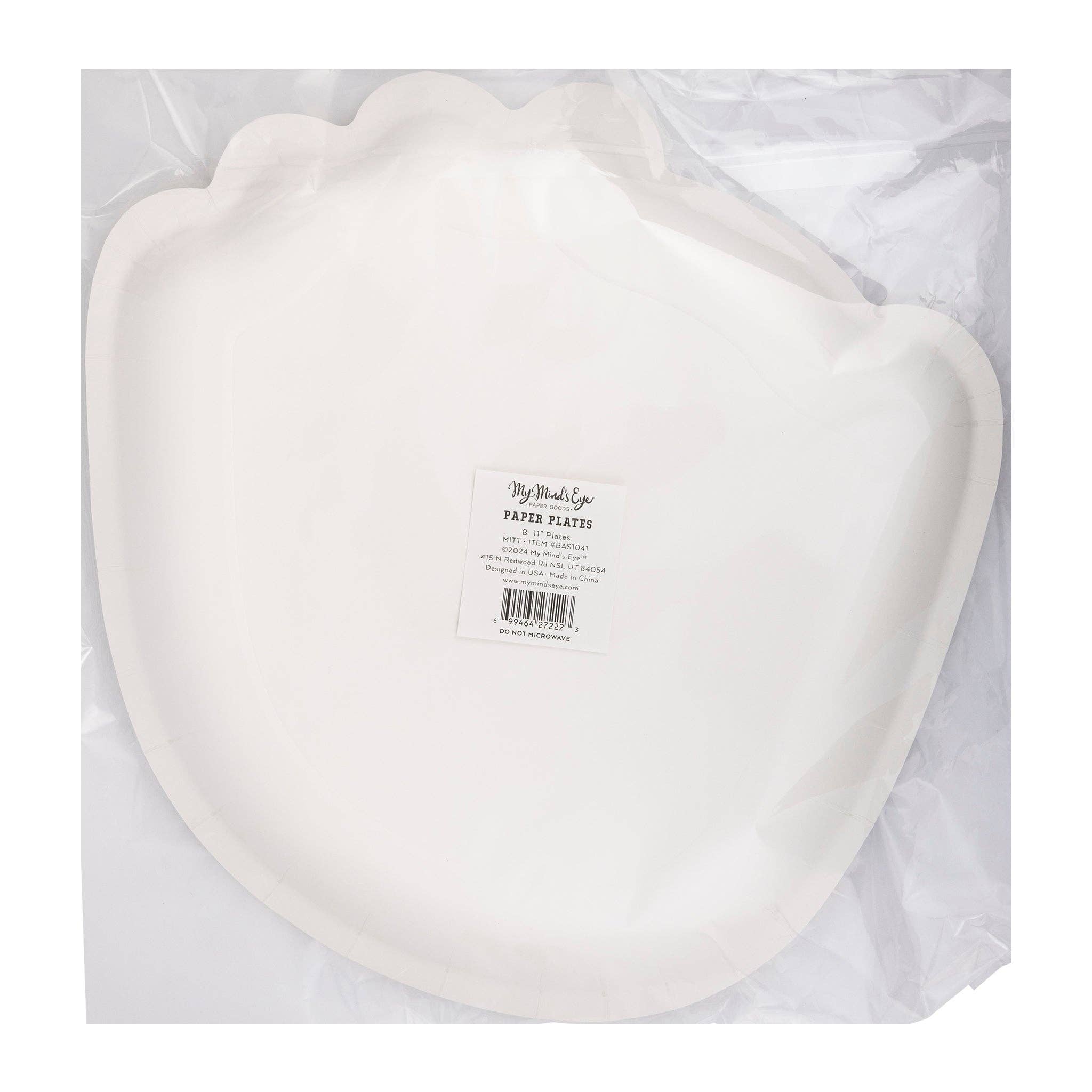 Mitt Shaped Disposable Paper Plate