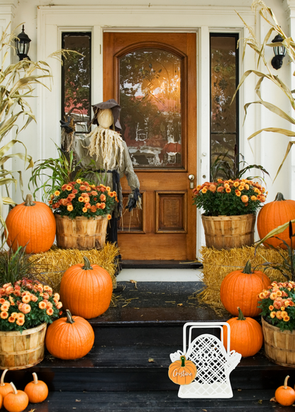 Pumpkin Halloween Boo Basket or Fall Placecard