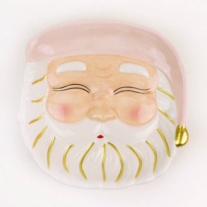 PREORDER: Pink Santa Dessert Plate