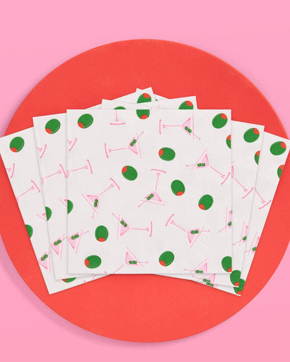 Martini Napkins - 25 paper napkins, birthday bachelorette party