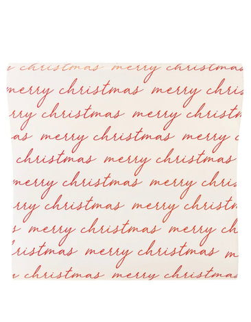 PRESALE SHIPPING MID OCTOBER - BEC1019 - BELIEVE MERRY CHRISTMAS SCRIPT PAPER TABLE RUNNER