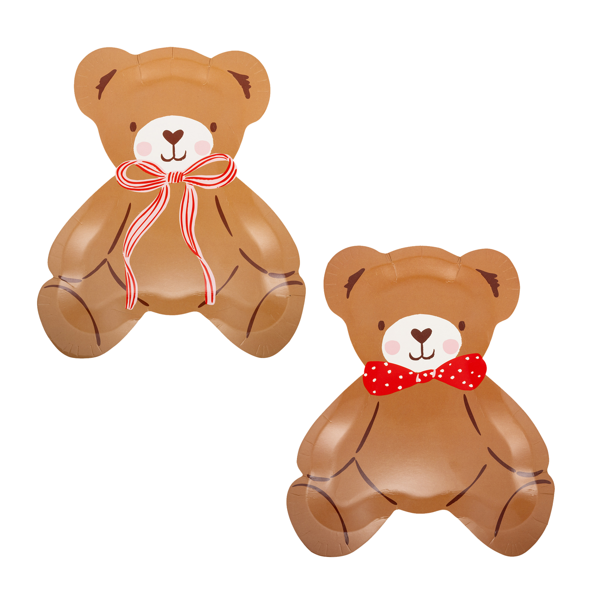 Occasions Beary Loved Teddy Bear Shaped Plate Set