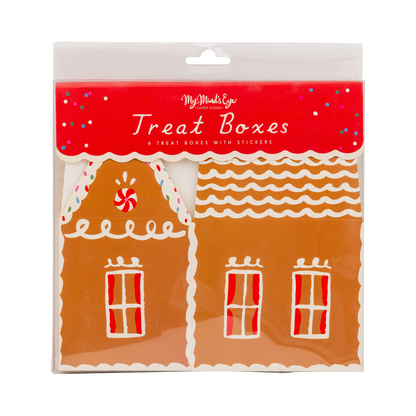 Gingerbread House Treat Boxes with Stickers