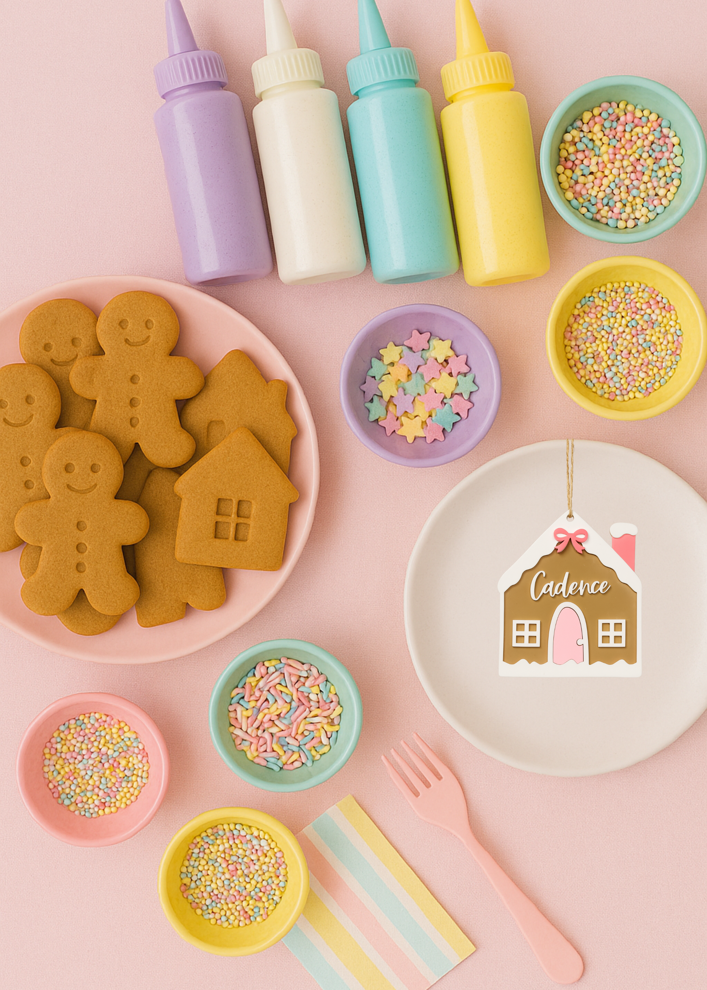 Personalized Gingerbread House Ornament / Place Setting