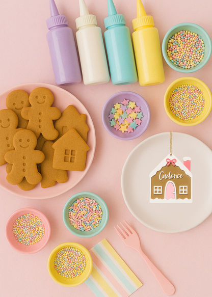 Personalized Gingerbread House Ornament / Place Setting