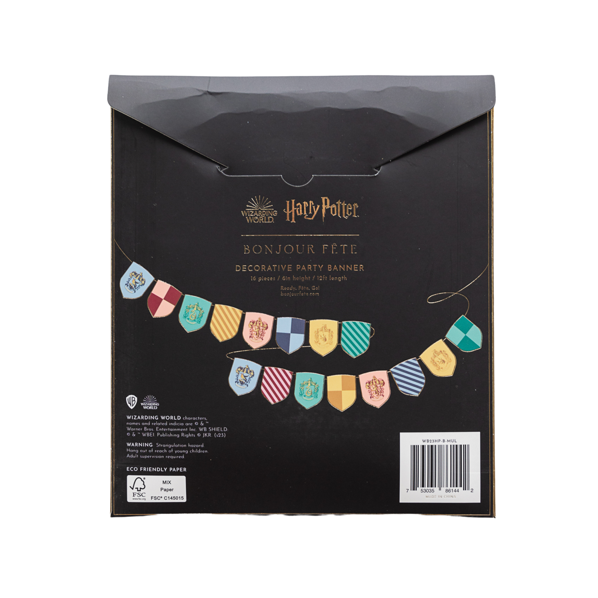 HARRY POTTER X BONJOUR FÊTE HOUSE PRIDE MULTICOLOR DECORATIVE BANNER