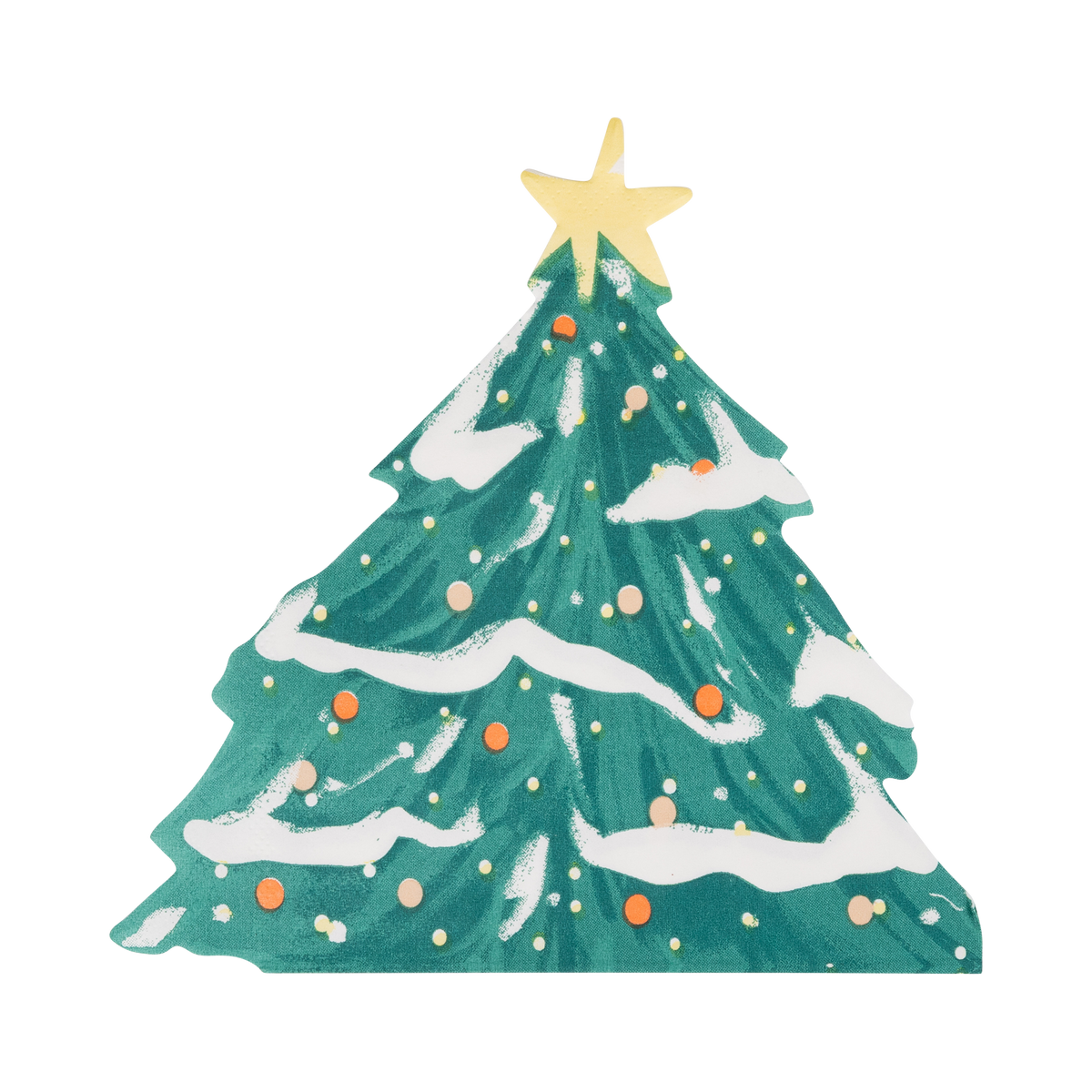 Snowy Christmas Tree Shaped Paper Napkins