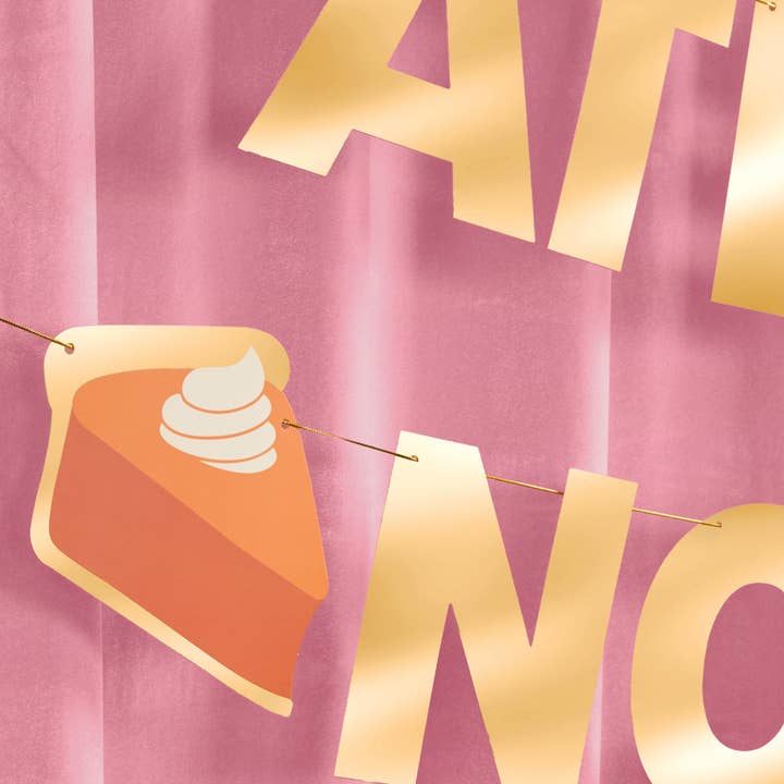 PRESALE: Left No Crumbs Banner - Gold Foil Banner, Thanksgiving, Friendsgiving Decor