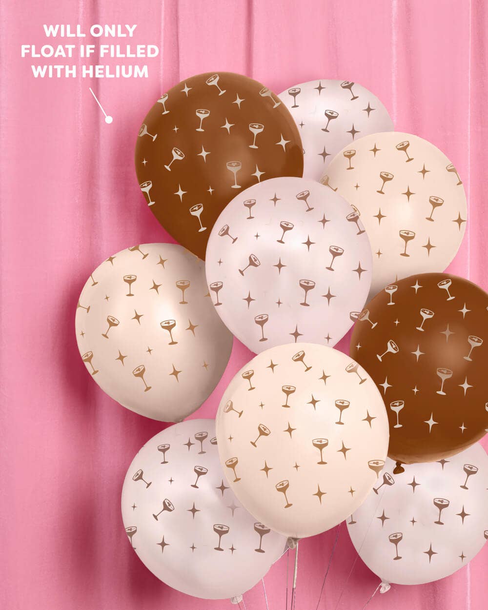 Espresso Martini Balloon Pack - 24 latex balloons, birthday, bachelorette