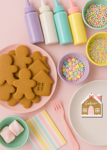 Personalized Gingerbread House Ornament / Place Setting