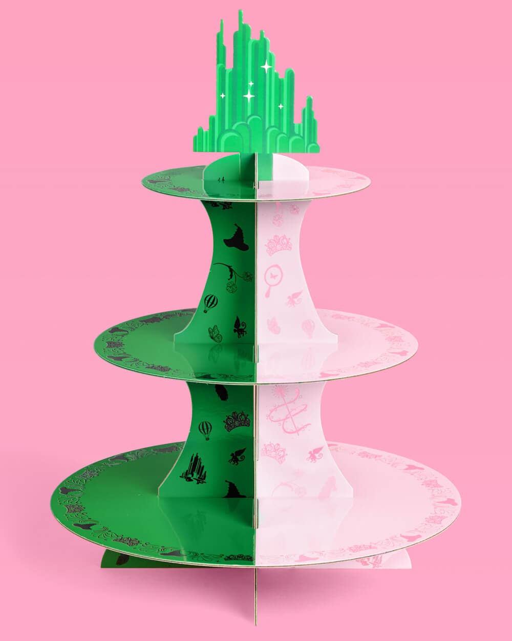 Emerald City Cupcake Tower - 3 tiered display, witch dessert