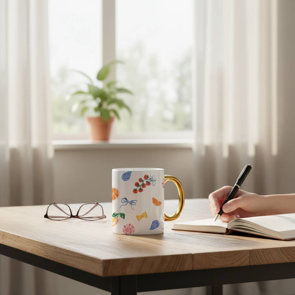 11 oz Cozy Cute Ceramic Mug–Italian Summer