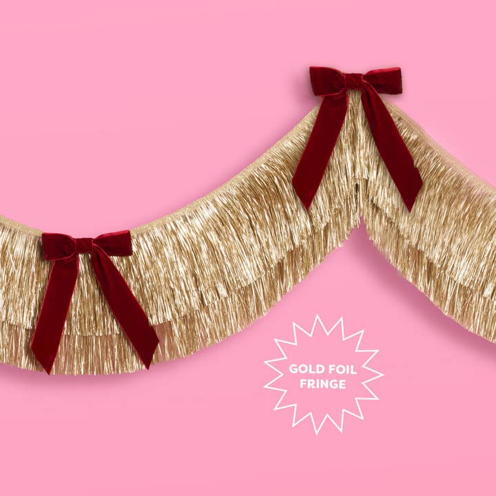 PRESALE: Gilded Bow Banner - Layered Fringe + Velvet Bows