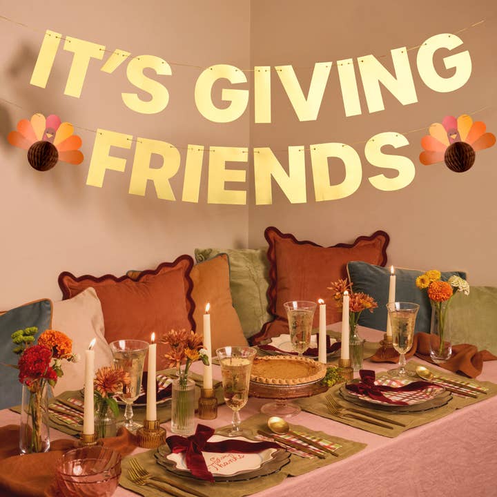PRESALE: It's Giving Friends Banner - 3D Paper 5' Thanksgiving Decor