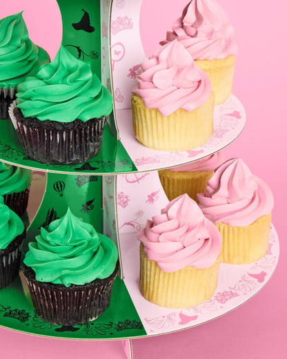 Emerald City Cupcake Tower - 3 tiered display, witch dessert