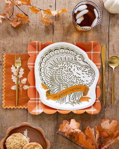 Rust Windowpane 10" Paper Plate