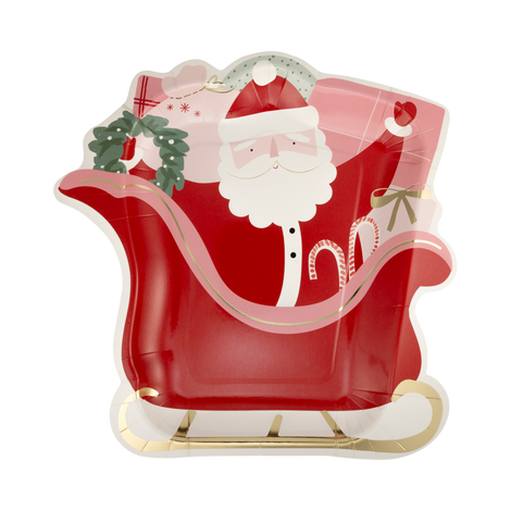 SANTA'S SLEIGH SHAPED PAPER PLATES