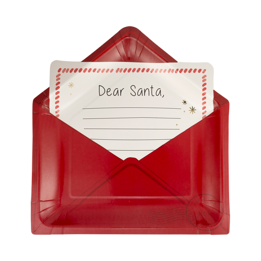 LETTER TO SANTA SHAPED PAPER PLATES